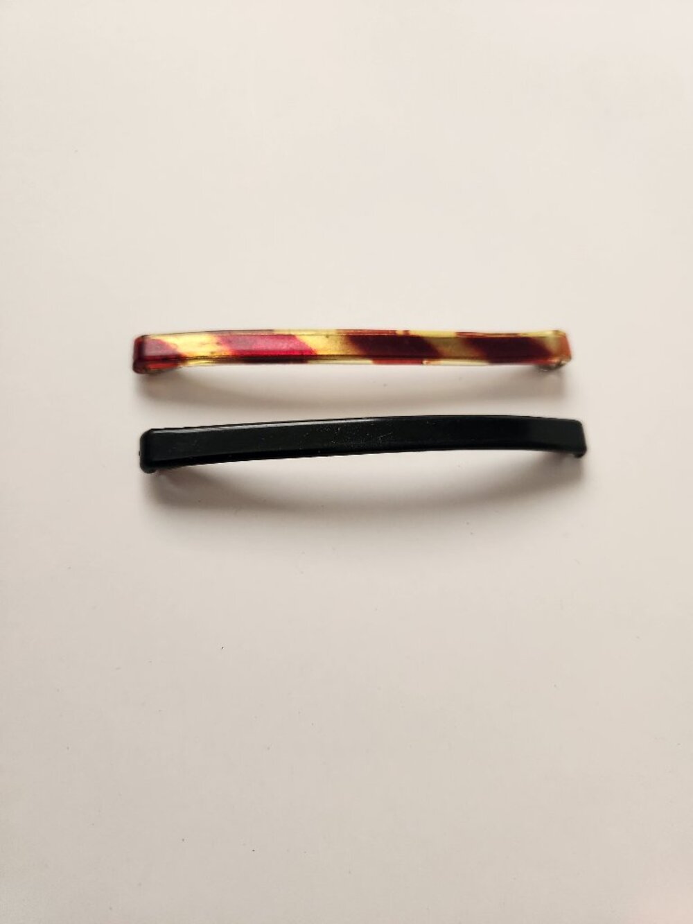 Vintage Goody Stay Tight Clasp Clip Hair Barrettes 3" Tortoise and Black